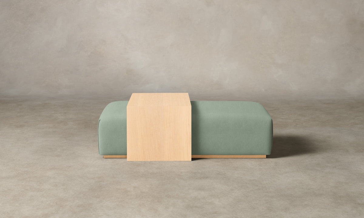 The Bowery Ottoman - Performance Velvet Seafoam