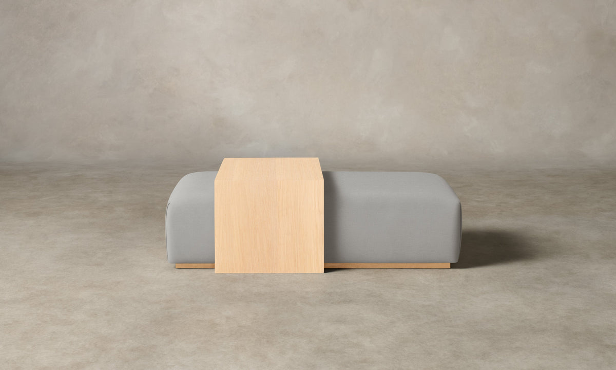 The Bowery Ottoman - Performance Woven Chenille Steel