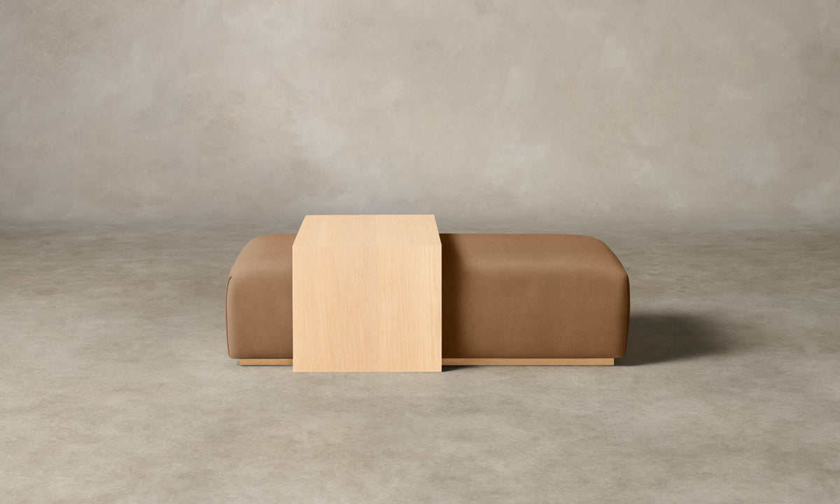 The Bowery Ottoman - Tuscan Leather Camel