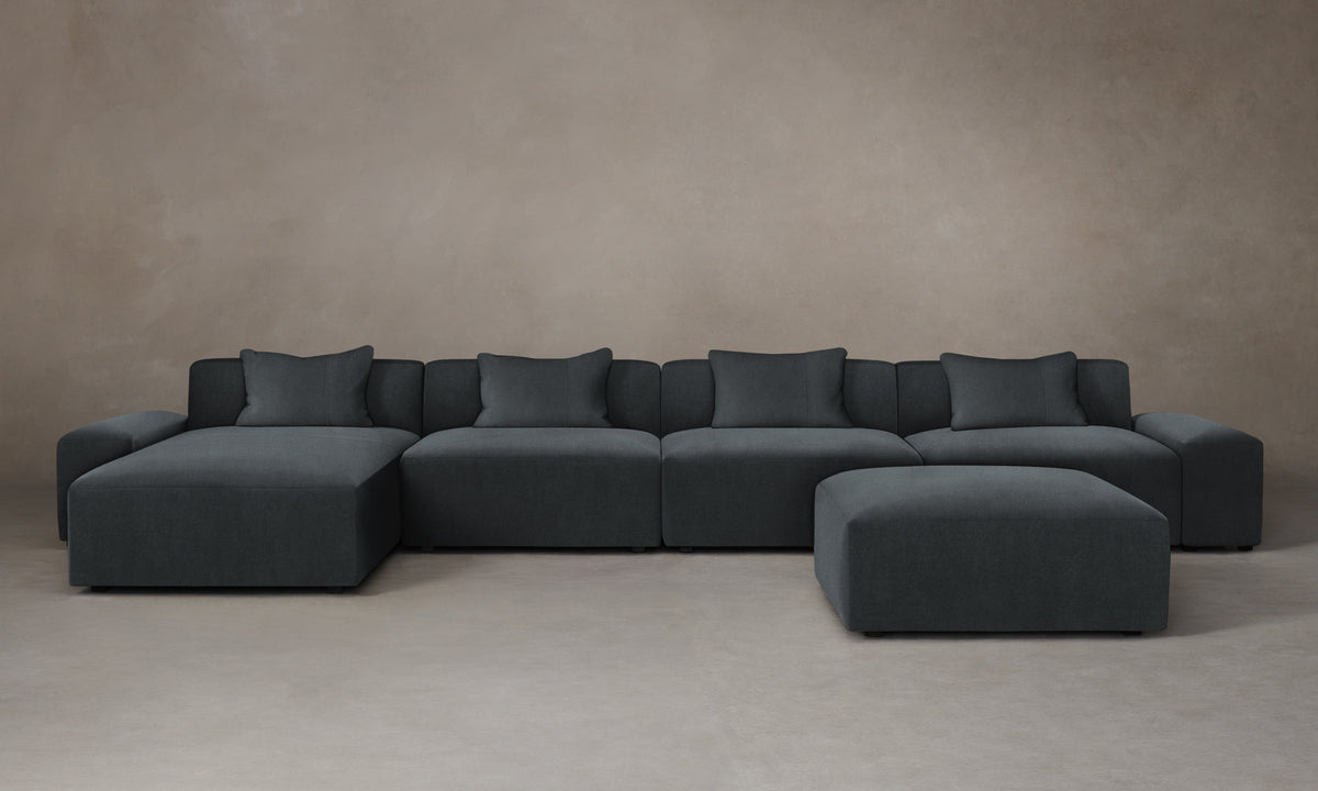 The Breuer Modular Sectional - Marled Alpaca Velvet Basalt