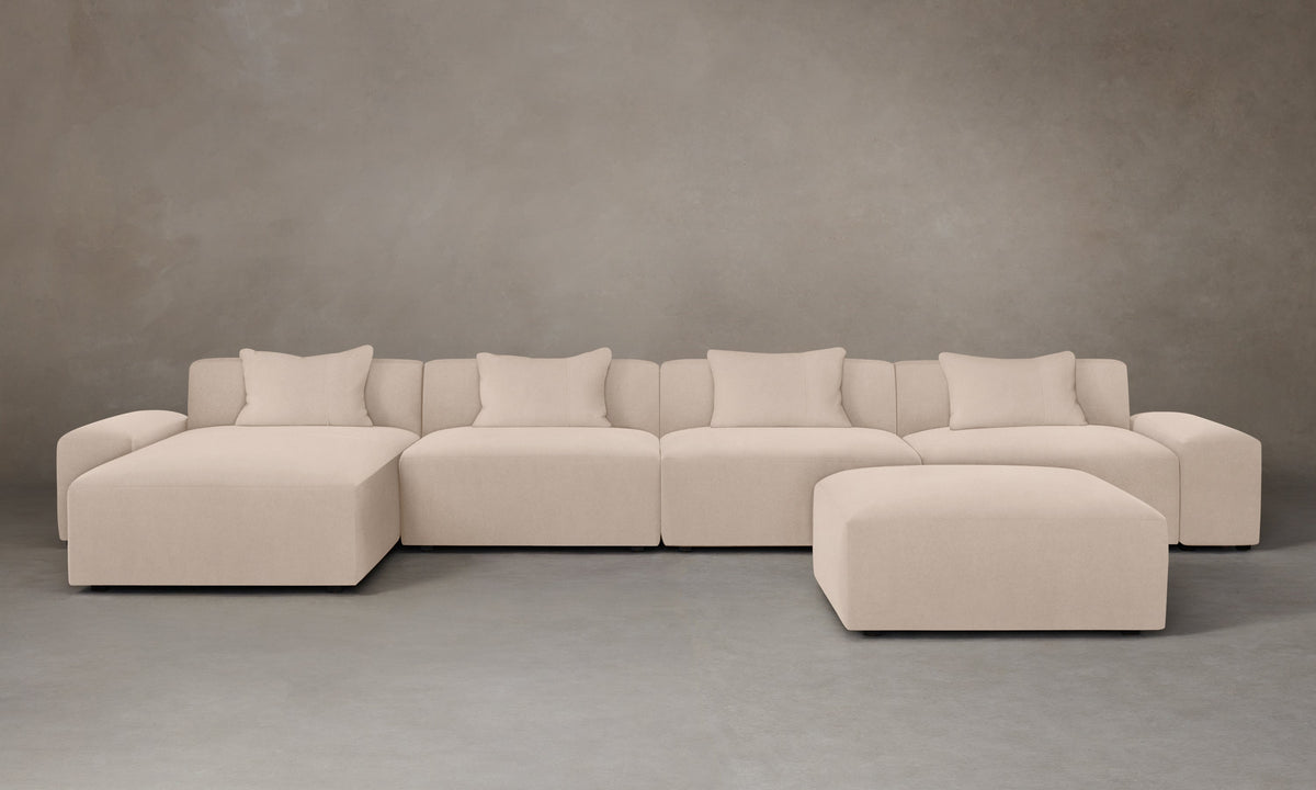 The Breuer Modular Sectional - Marled Alpaca Velvet Rosette