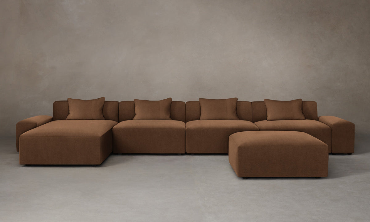 The Breuer Modular Sectional - Marled Alpaca Velvet Whiskey