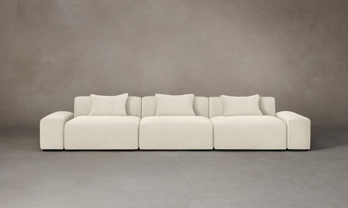 The Breuer Modular Sofa - Marled Alpaca Velvet Porcelain