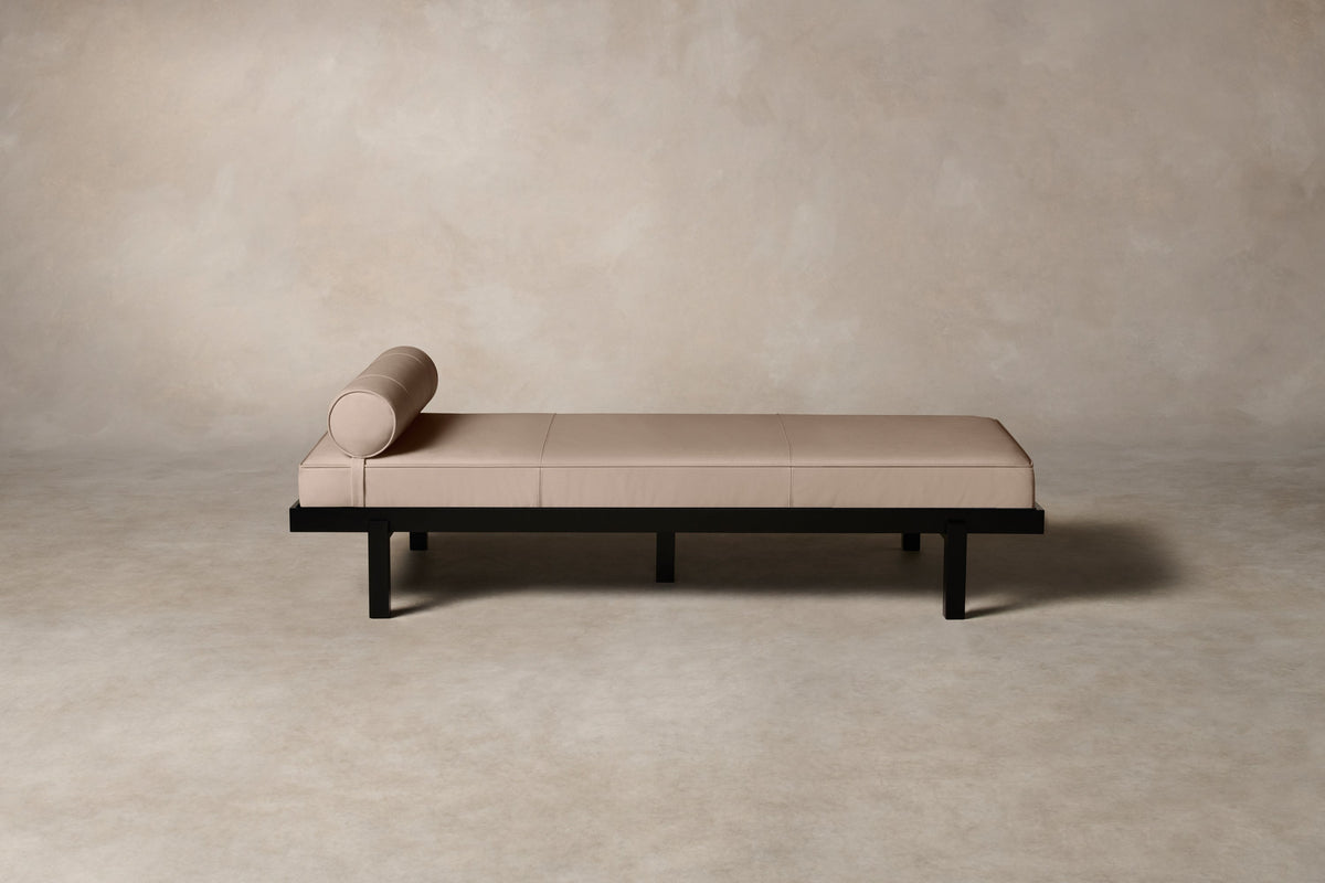 The Bruna Daybed - Pebbled Leather Stone