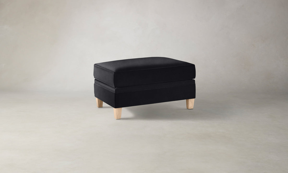 The Carmine Ottoman - Costa Leather Jet