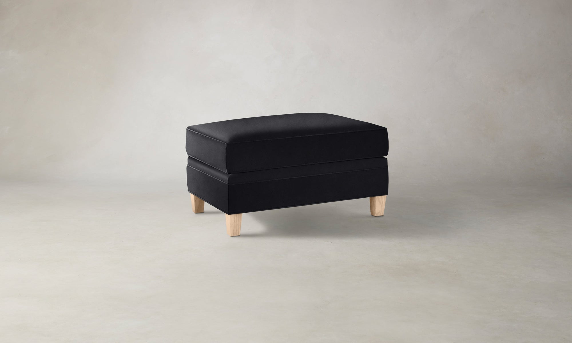 The Carmine Ottoman - Costa Leather Jet