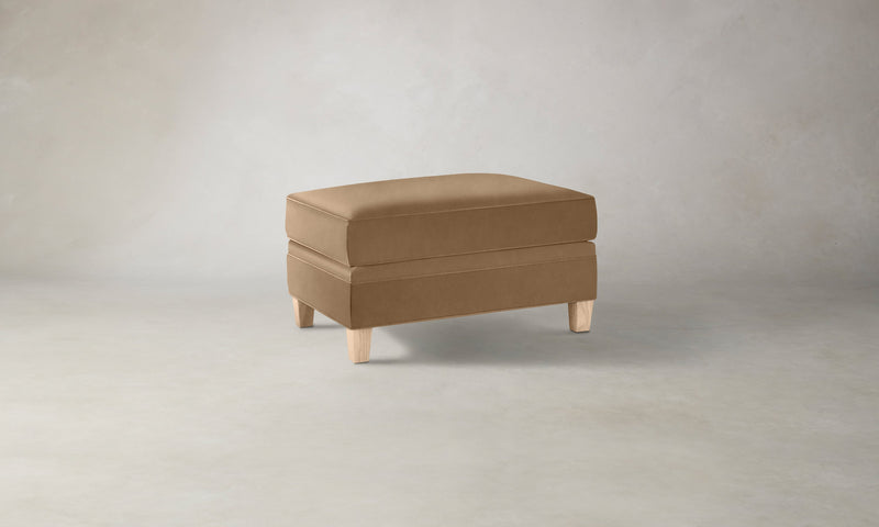 The Carmine Ottoman - Costa Leather Ridge