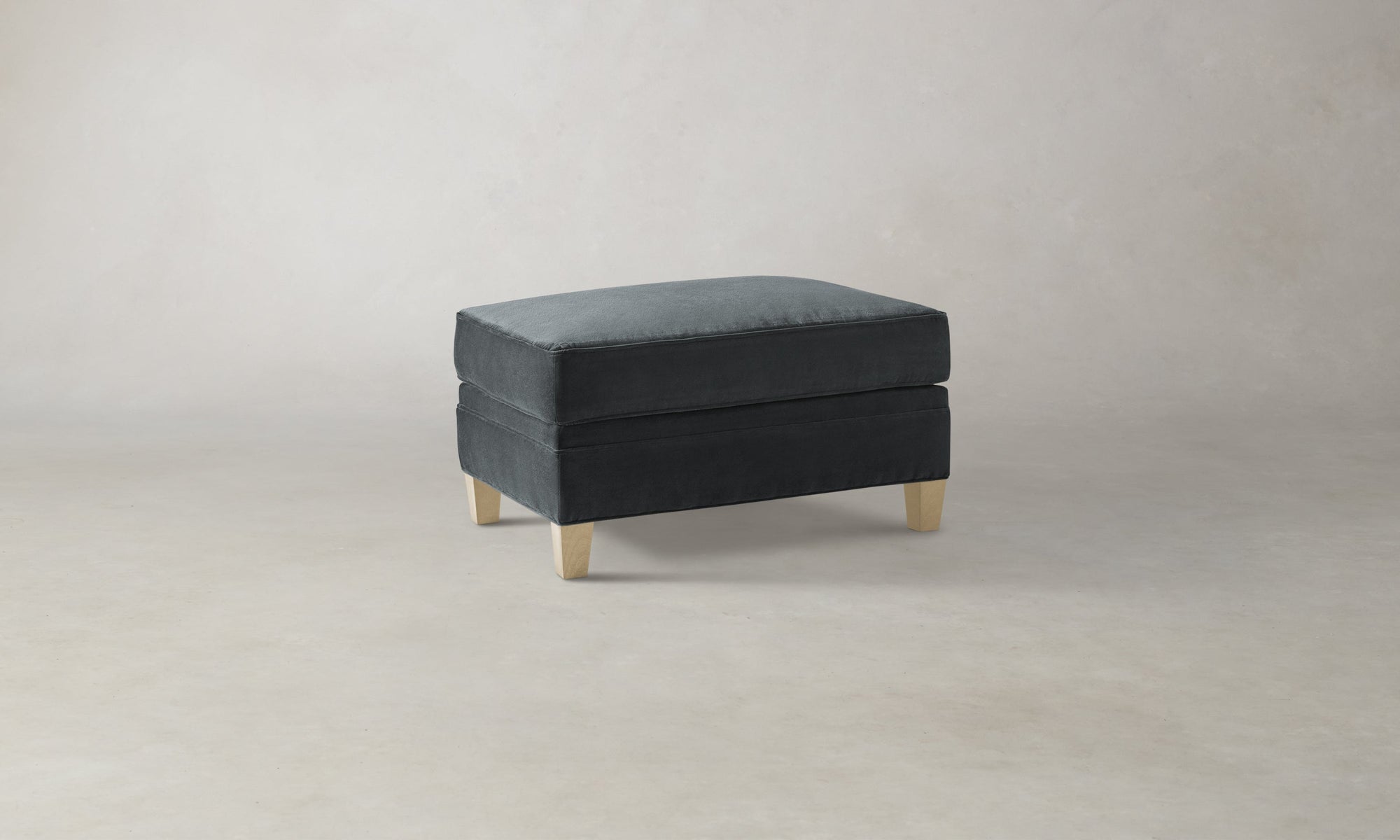 The Carmine Ottoman - Marled Alpaca Velvet Basalt