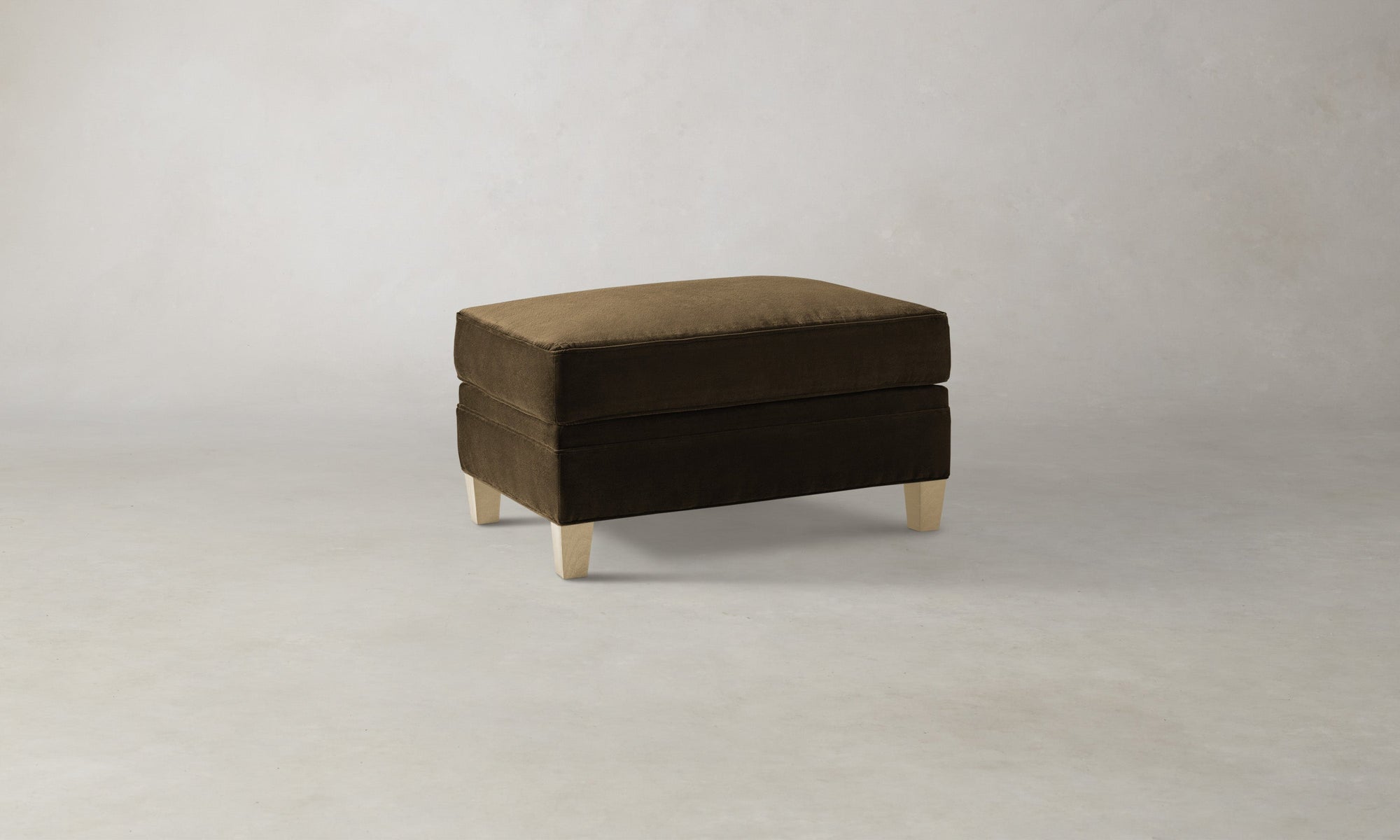 The Carmine Ottoman - Marled Alpaca Velvet Marsh