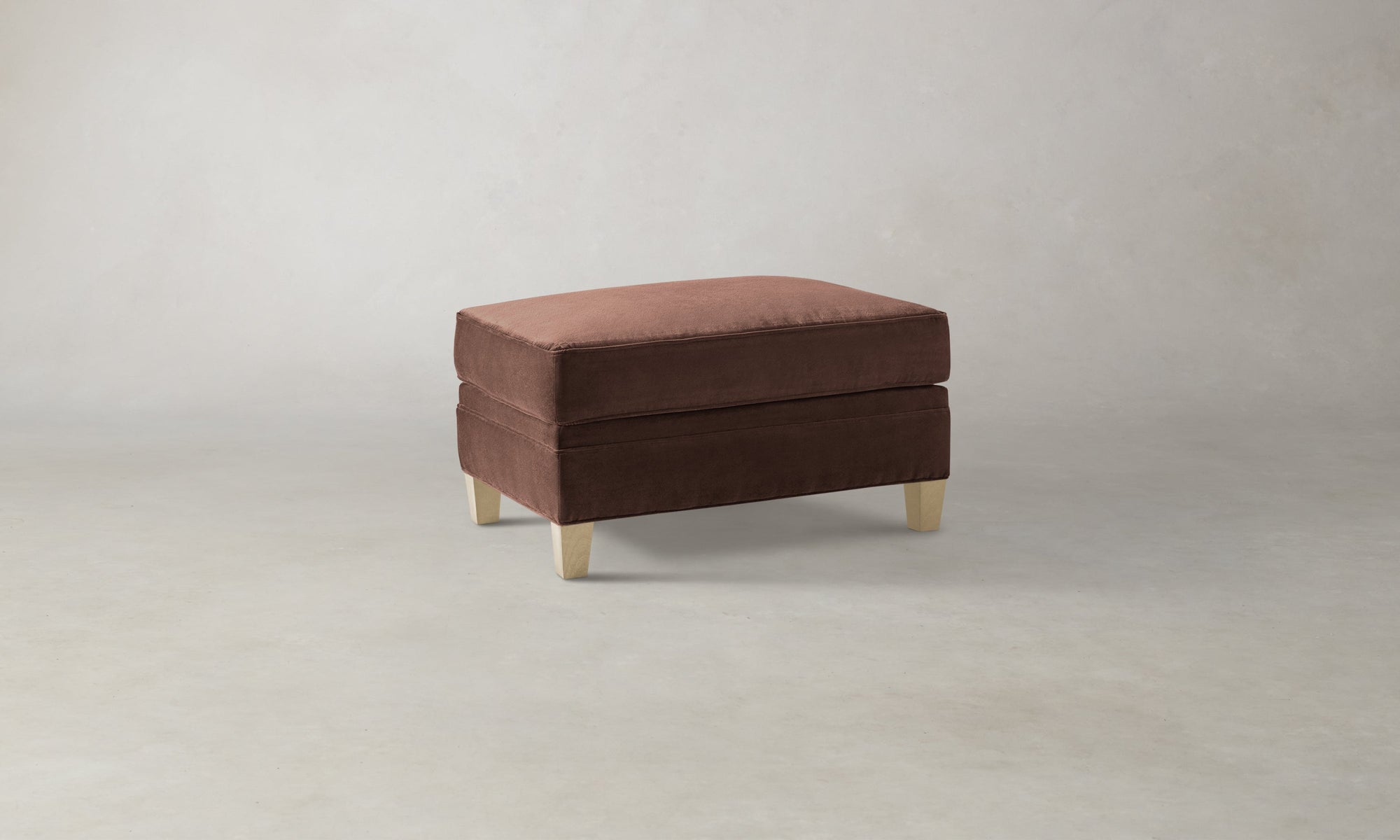 The Carmine Ottoman - Marled Alpaca Velvet Molasses