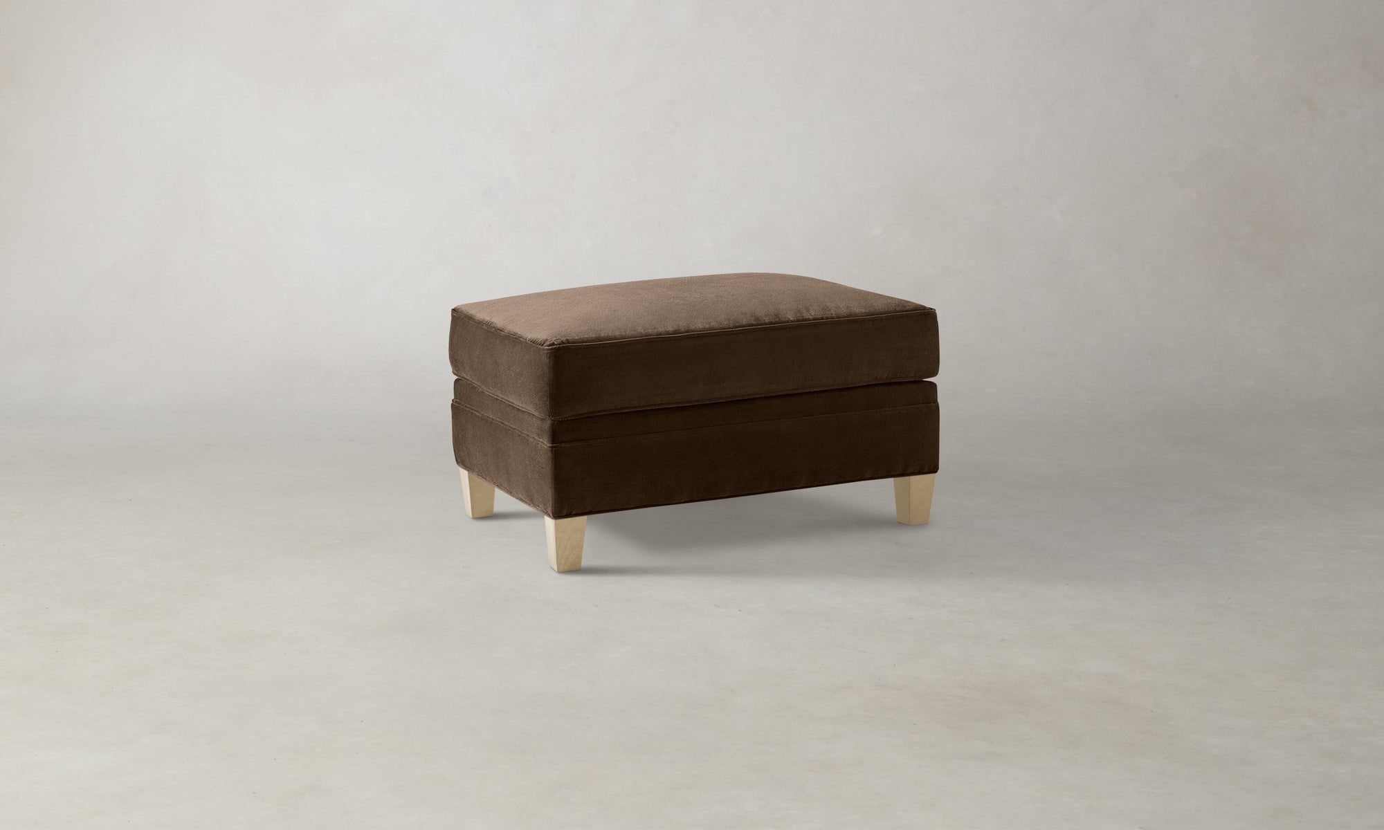 The Carmine Ottoman - Performance Velvet Bark