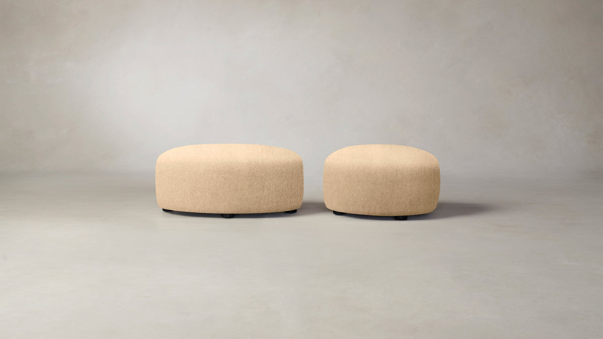 The Chelsea Ottoman - Deep Pile Mohair Doe