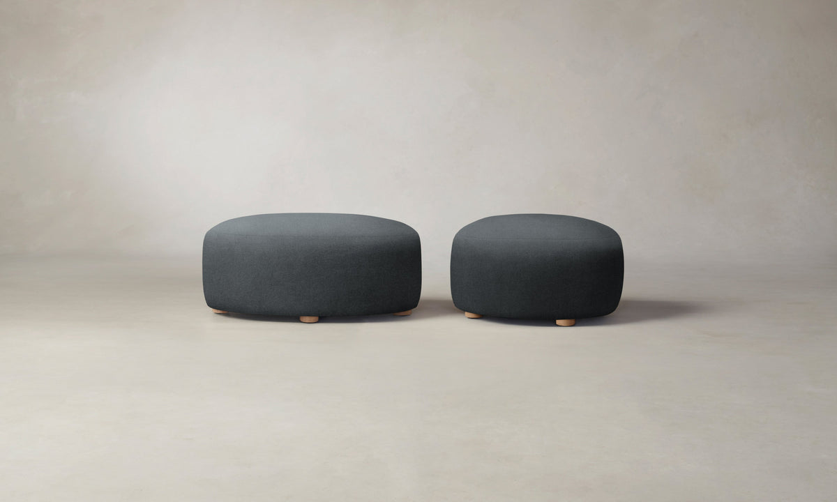 The Chelsea Ottoman - Marled Alpaca Velvet Basalt