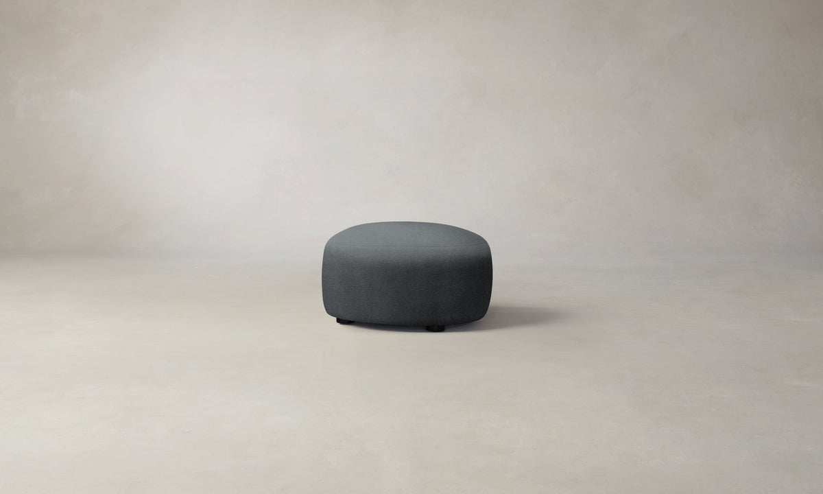 The Chelsea Ottoman - Marled Alpaca Velvet Basalt