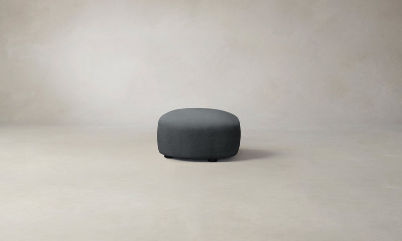 The Chelsea Ottoman - Marled Alpaca Velvet Basalt