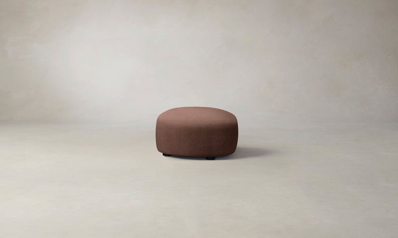 The Chelsea Ottoman - Marled Alpaca Velvet Molasses