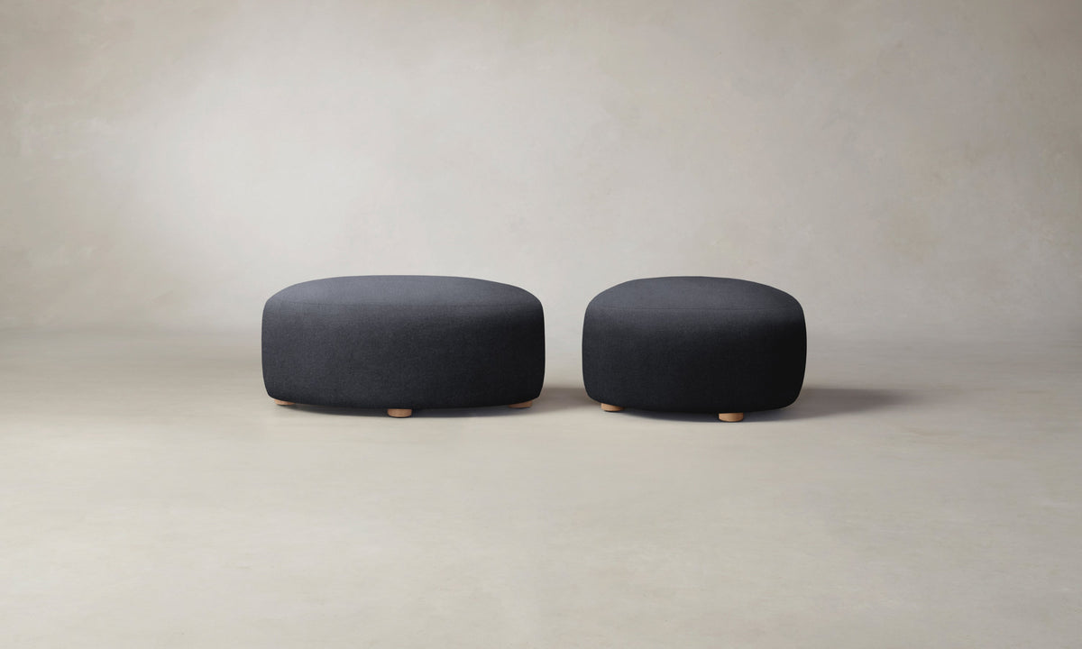 The Chelsea Ottoman - Marled Alpaca Velvet Nightfall