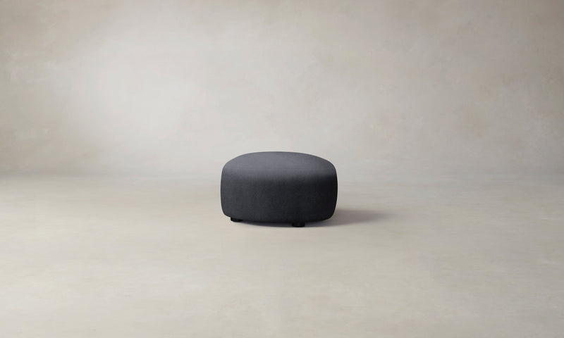 The Chelsea Ottoman - Marled Alpaca Velvet Nightfall