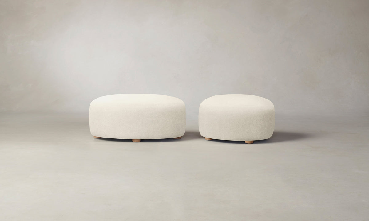 The Chelsea Ottoman - Marled Alpaca Velvet Porcelain