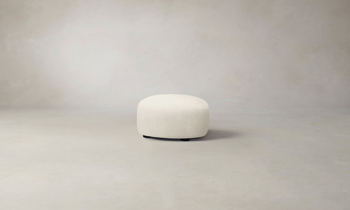 The Chelsea Ottoman - Marled Alpaca Velvet Porcelain