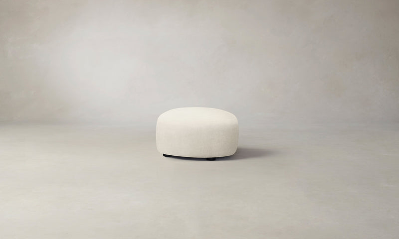 The Chelsea Ottoman - Marled Alpaca Velvet Porcelain