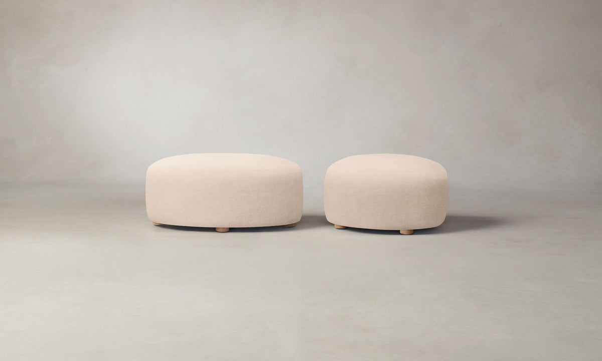 The Chelsea Ottoman - Marled Alpaca Velvet Rosette