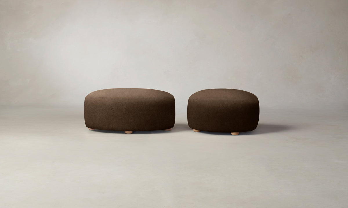 The Chelsea Ottoman - Performance Velvet Bark