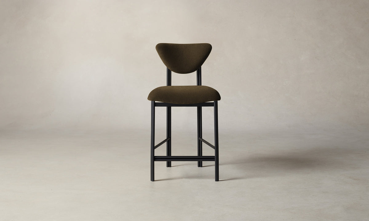 The Cooper Counter Stool - Marled Alpaca Velvet Marsh