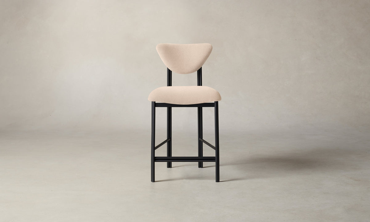 The Cooper Counter Stool - Marled Alpaca Velvet Rosette