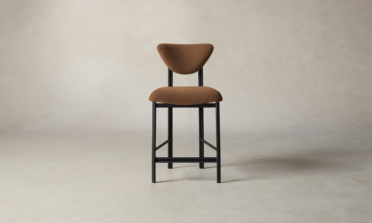 The Cooper Counter Stool - Marled Alpaca Velvet Whiskey