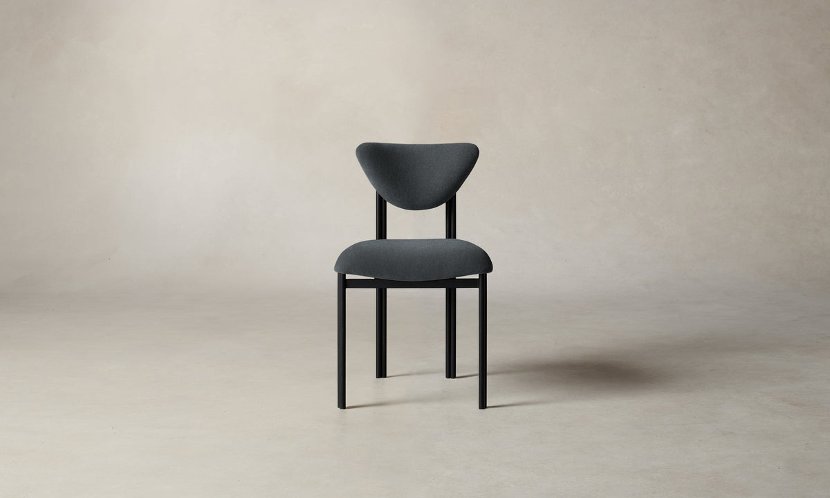 The Cooper Dining Chair - Marled Alpaca Velvet Basalt