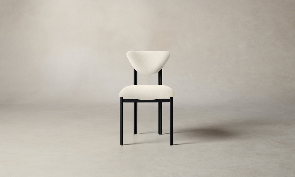 The Cooper Dining Chair - Marled Alpaca Velvet Porcelain