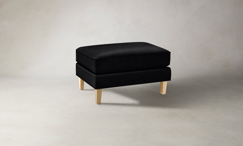 The Crosby Ottoman - Costa Leather Jet