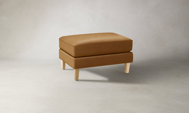The Crosby Ottoman - Costa Leather Nutmeg