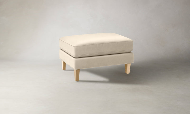 The Crosby Ottoman - Costa Leather Sesame
