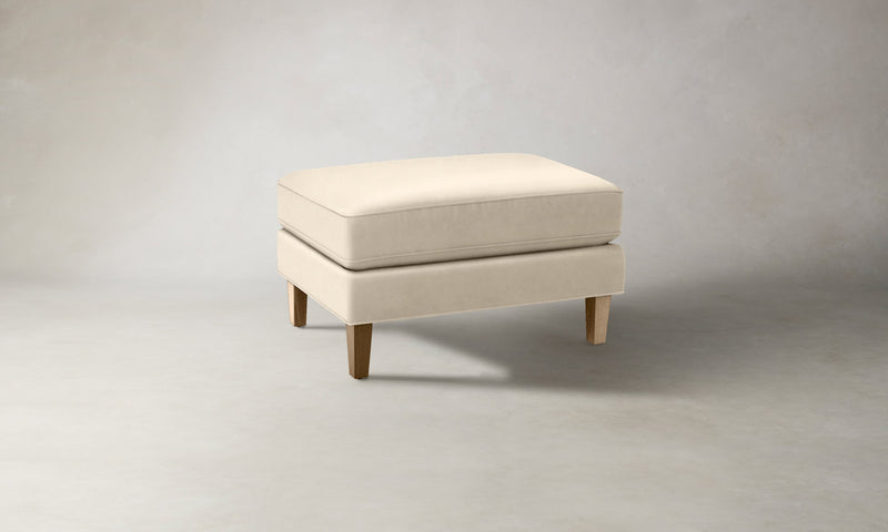 The Crosby Ottoman - Costa Leather Sesame