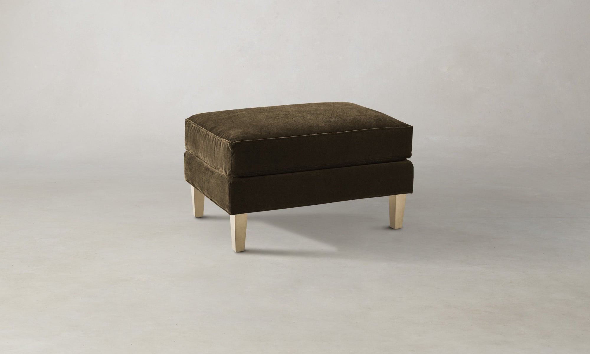 The Crosby Ottoman - Marled Alpaca Velvet Marsh