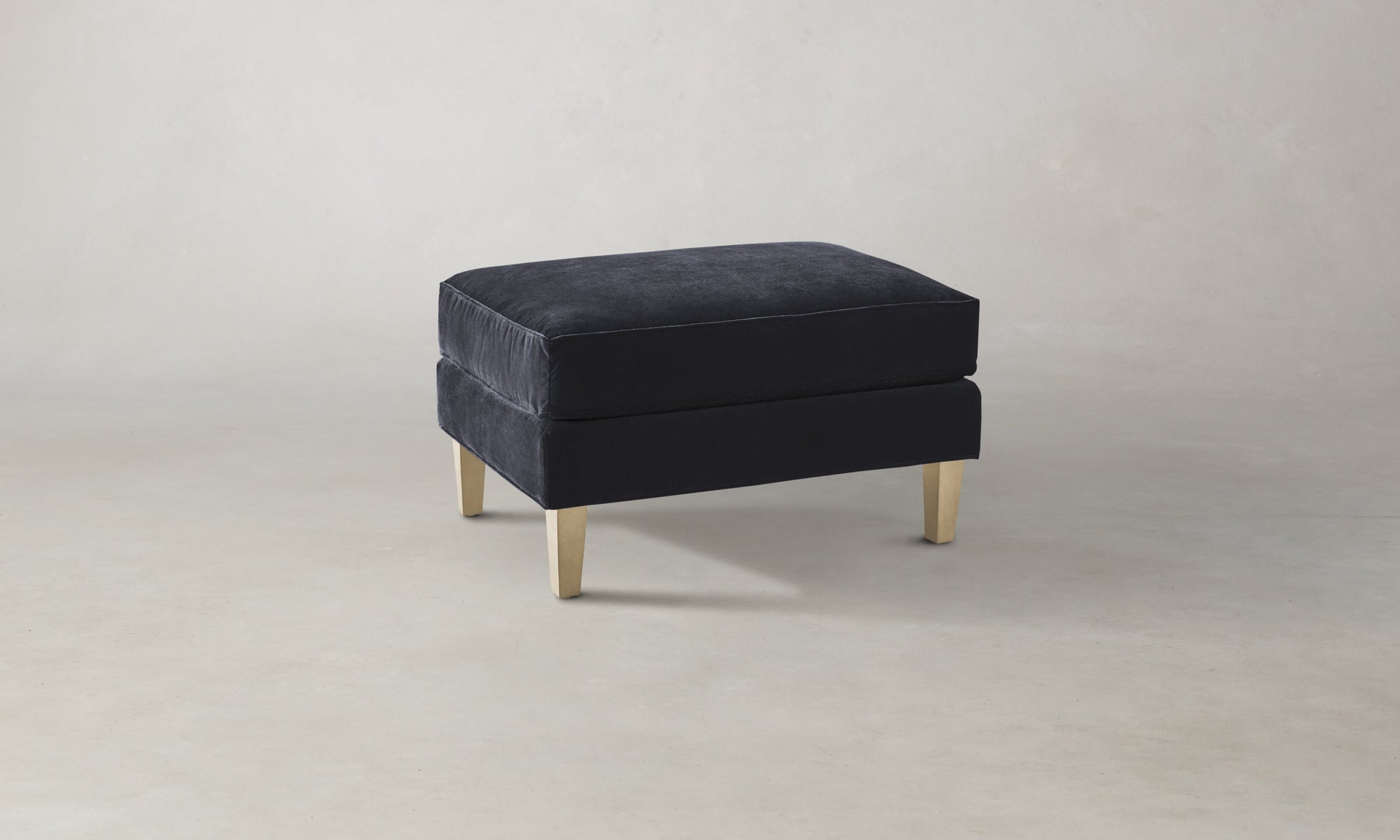 The Crosby Ottoman - Marled Alpaca Velvet Nightfall