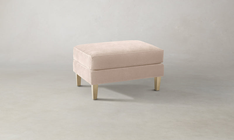 The Crosby Ottoman - Marled Alpaca Velvet Rosette