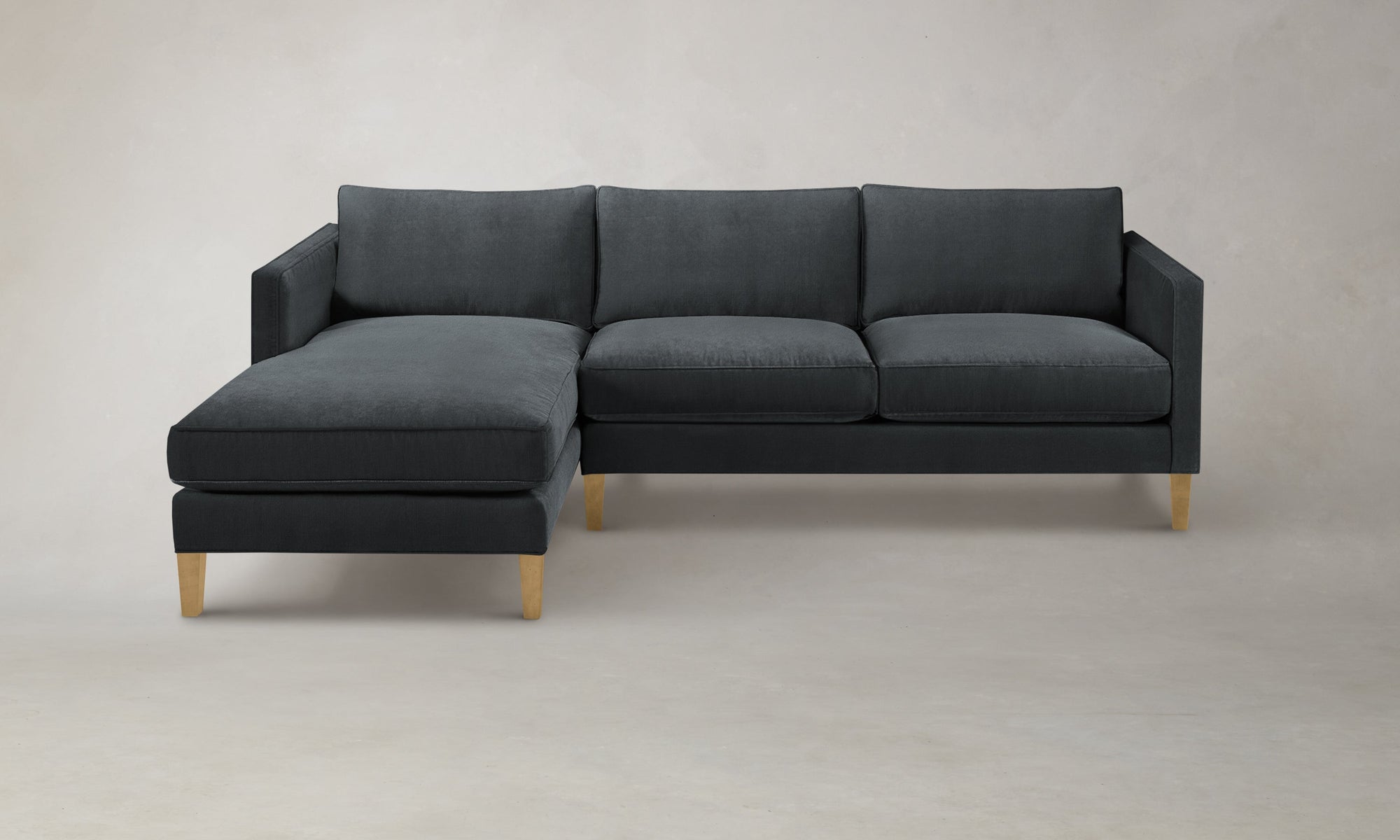 The Crosby Sectional - Marled Alpaca Velvet Basalt