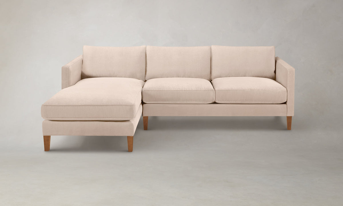 The Crosby Sectional - Marled Alpaca Velvet Rosette