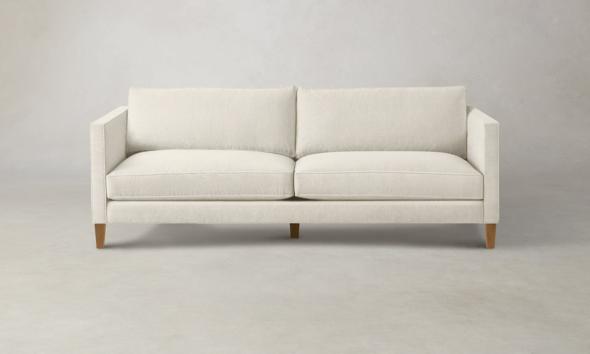 The Crosby Sofa - Marled Alpaca Velvet Porcelain