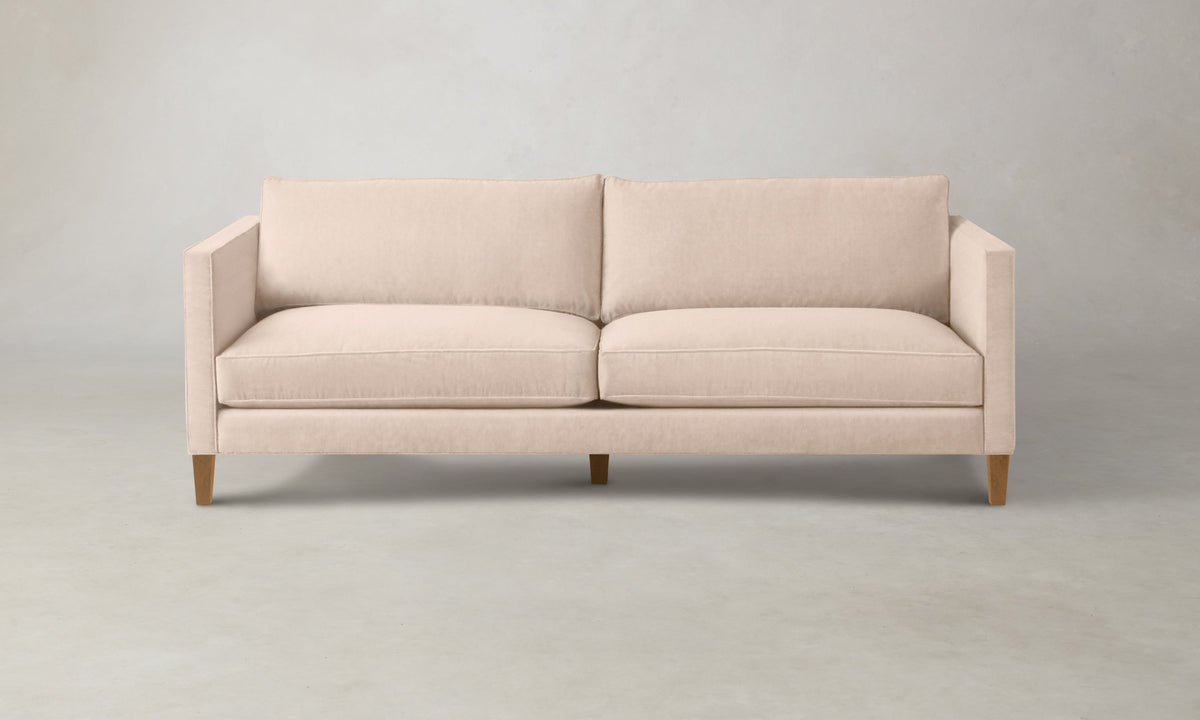 The Crosby Sofa - Marled Alpaca Velvet Rosette