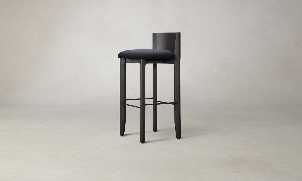 The Delancey Bar & Counter Stool - Marled Alpaca Velvet Nightfall