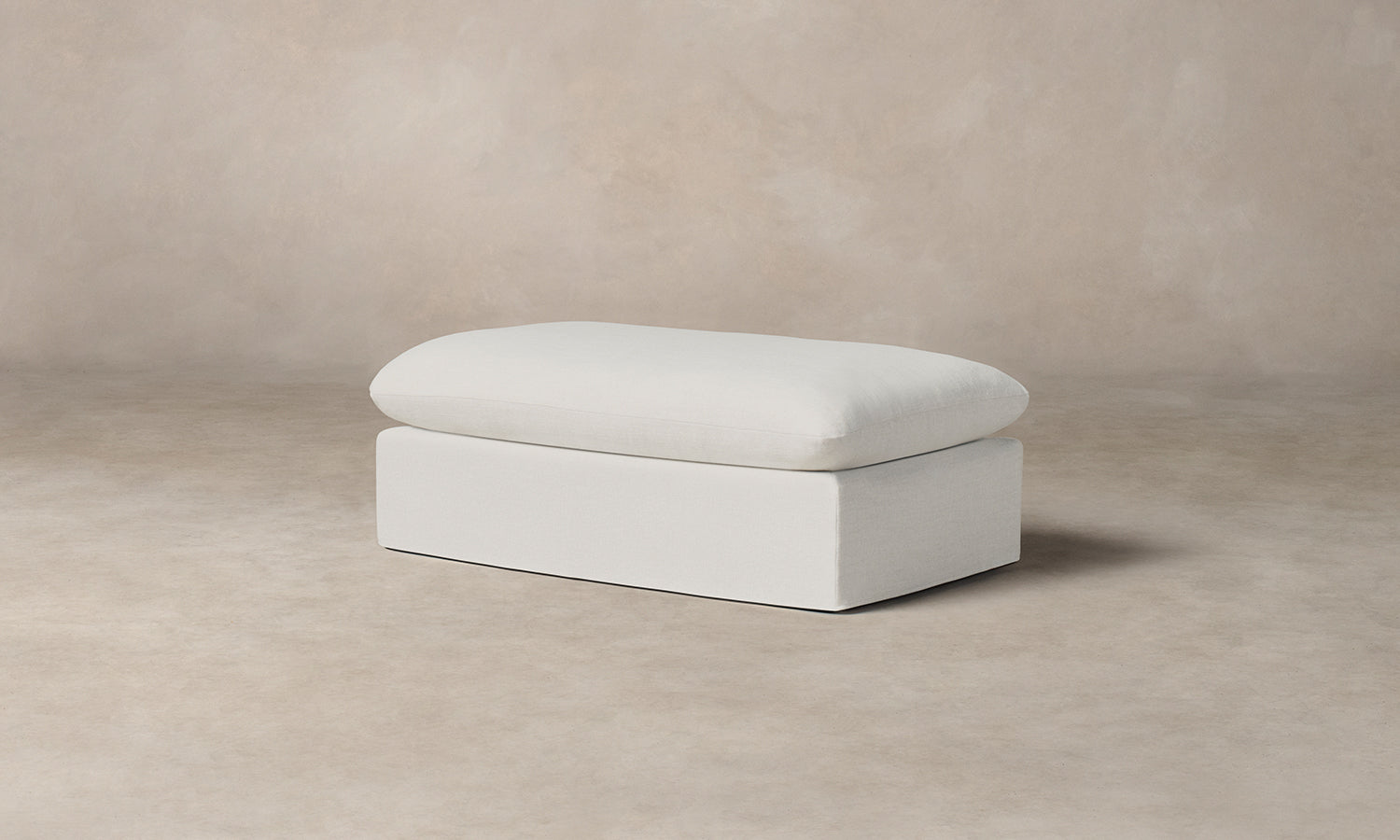 The Dune Ottoman - Heritage Belgian Linen Egret