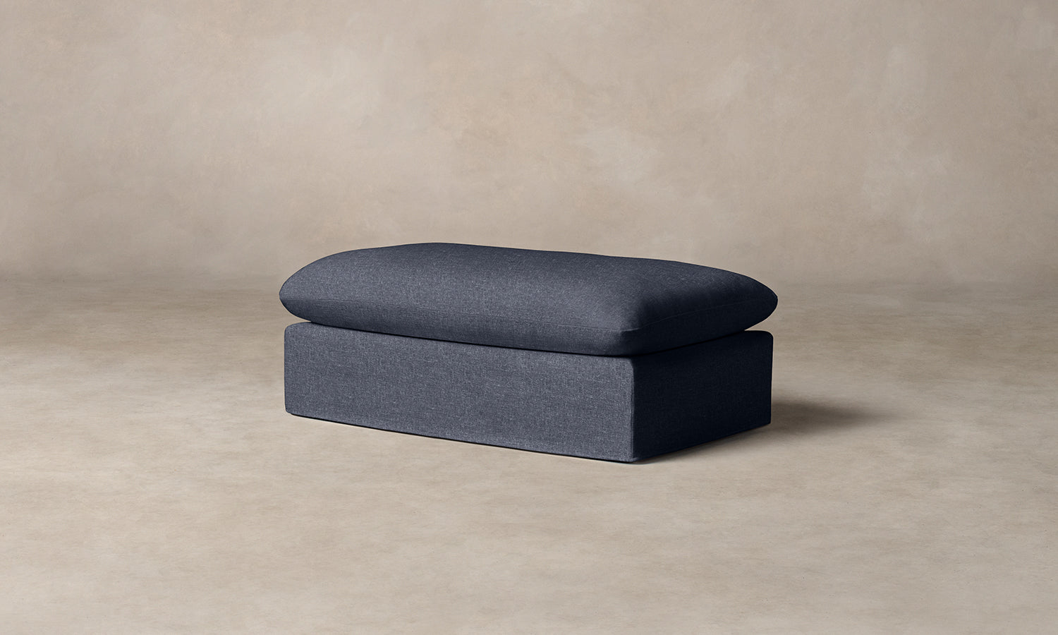 The Dune Ottoman - Heritage Belgian Linen Lake