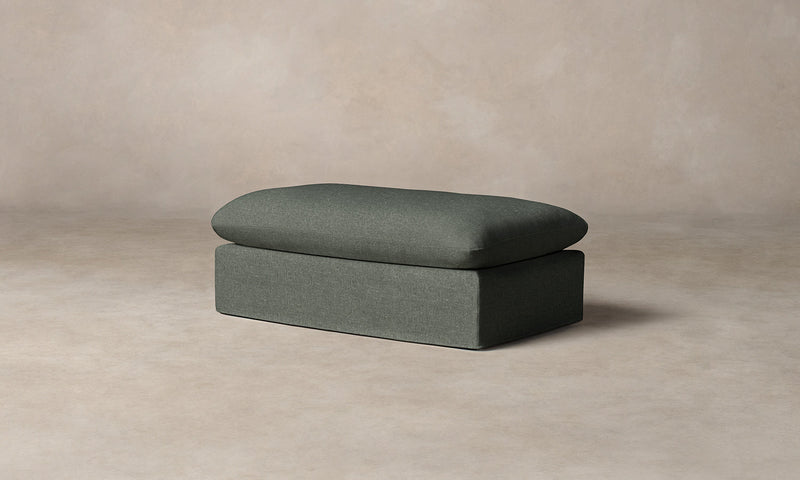 The Dune Ottoman - Heritage Belgian Linen Thyme