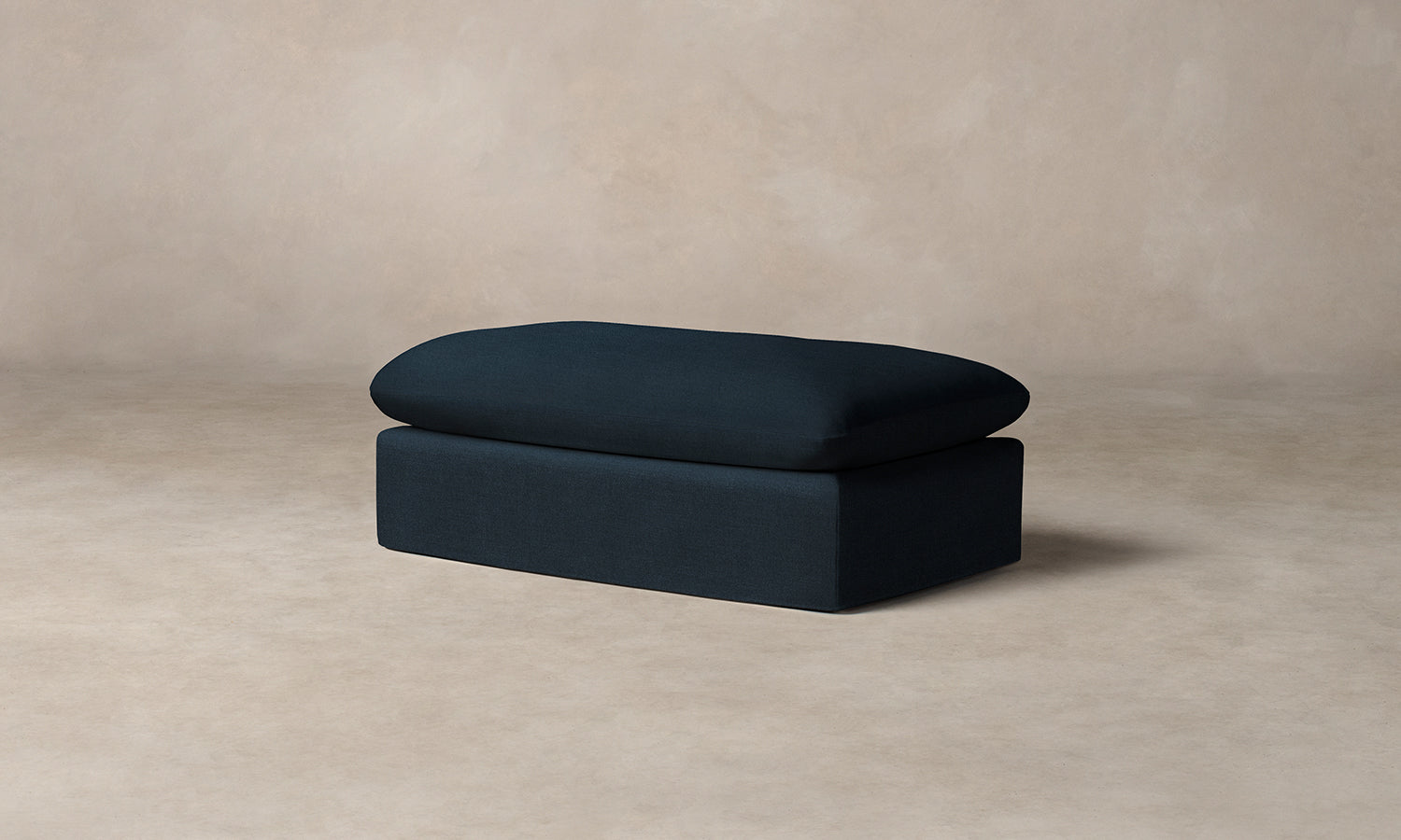 The Dune Ottoman - Performance Linen Weave Bay