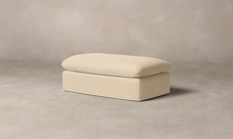 The Dune Ottoman - Performance Linen Weave Flour