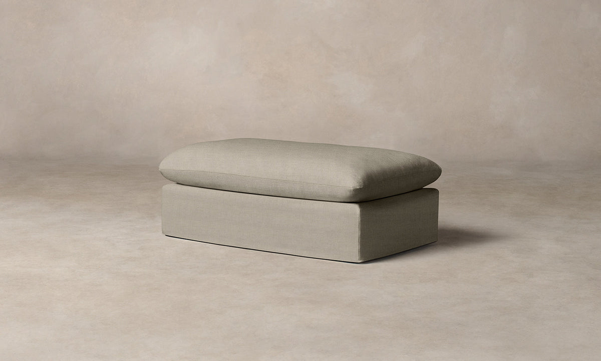 The Dune Ottoman - Performance Linen Weave Beige